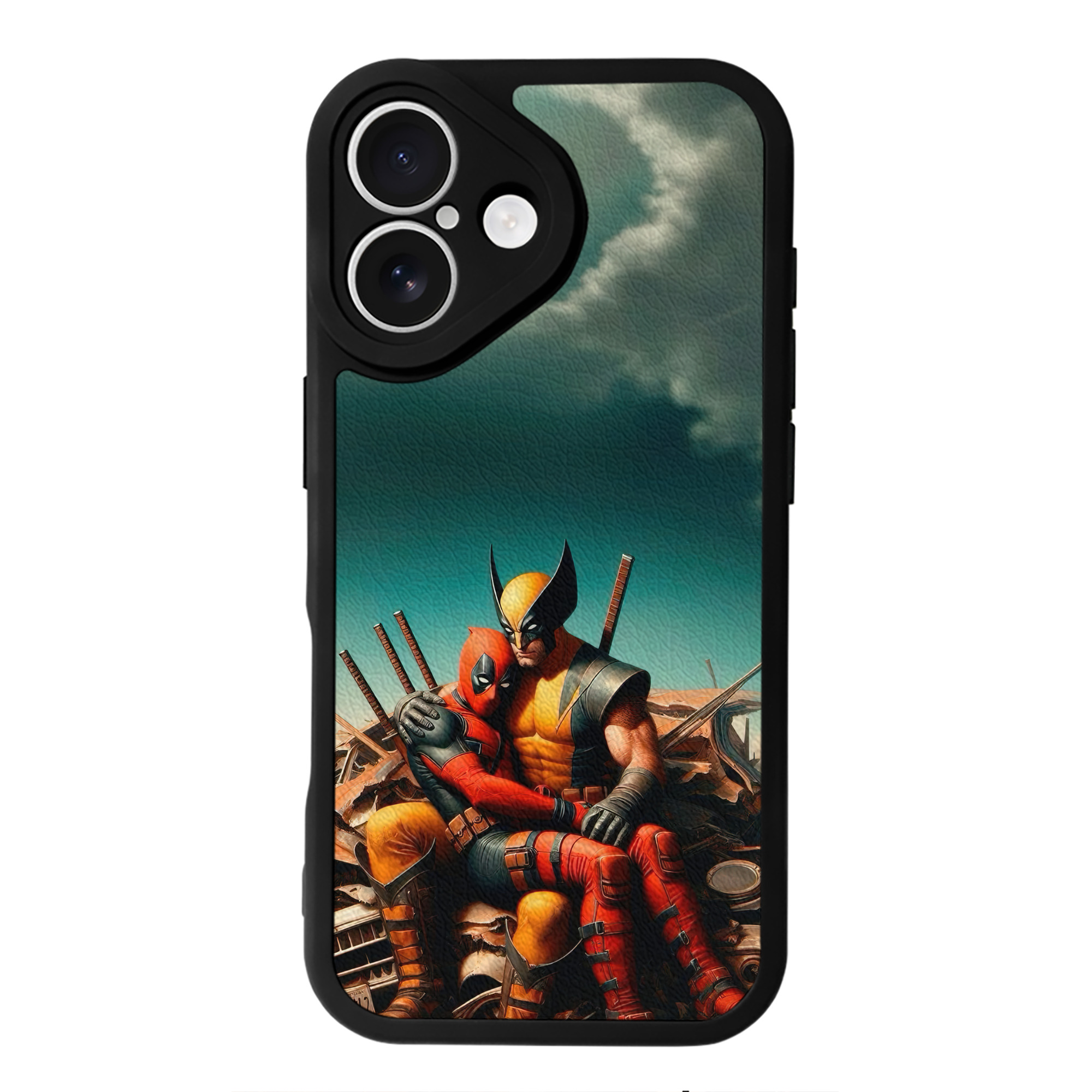 （画像用） Deadpool デッドプール 【iPhone 16シリーズ対応】シリコンスマホケース（レザー調） 材質：シリコン